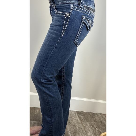 Miss Me Bling Pocket Bootcut Y2K Inspired Jeans Western Glam Cowgirl Denim sz 30 - Picture 3 of 16